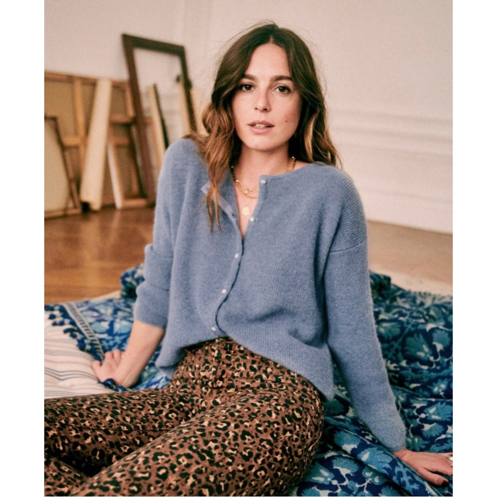🌙 HP Sezane Gaspard Cardigan in Vintage Blue